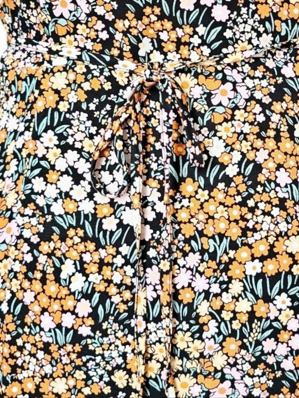 & Other Stories Retro Long Sleeve Tie Waist Floral Wrap Mini Dress, Size 4 - Picture 8 of 9